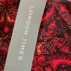 London times red print dress